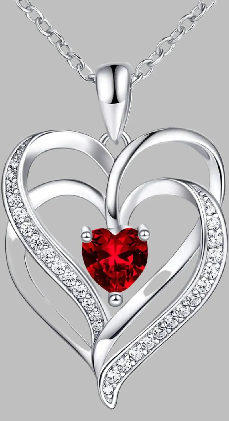 💖✨ Shine Bright with Our Elegant 925 Sterling Silver Birthstone Heart Necklaces! Perfect gift for graduations, anniversaries, and birthdays for all the amazing women in your life! 🎉🎁 #GiftIdeas #SilverJewelry #HeartNecklace