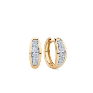 0.50ct TW Diamond Baguette Earrings in 9ct Yellow Gold