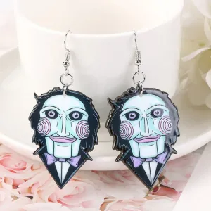 1 Pair Fashion Ghoul Dangle Earrings - Acrylic Gothic Pastel Horror Movie Icon Drop Earrings for Girls, Perfect Birthday Gift