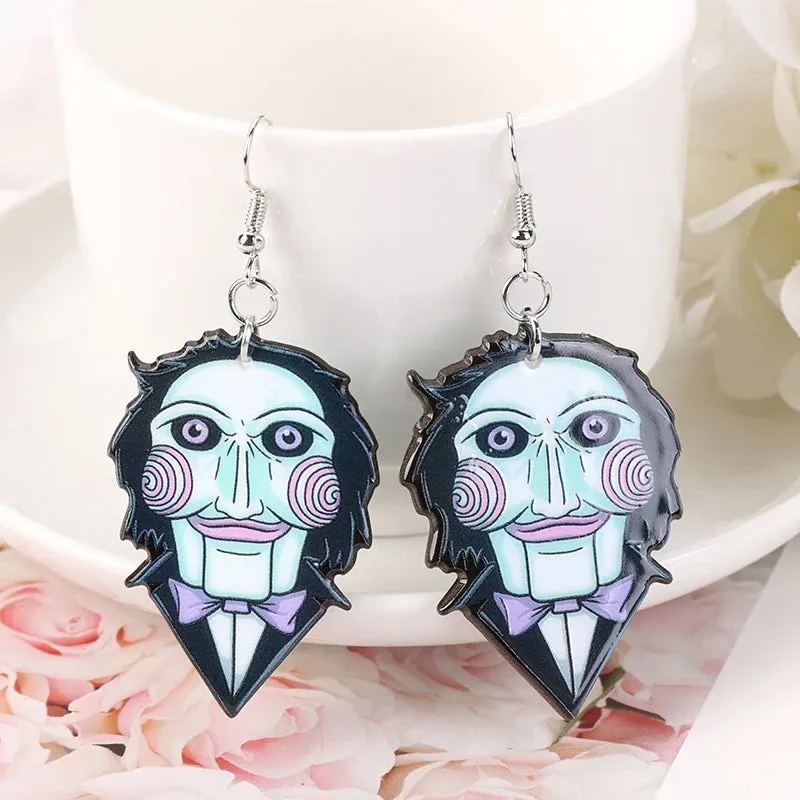 1 Pair Fashion Ghoul Dangle Earrings - Acrylic Gothic Pastel Horror Movie Icon Drop Earrings for Girls, Perfect Birthday Gift