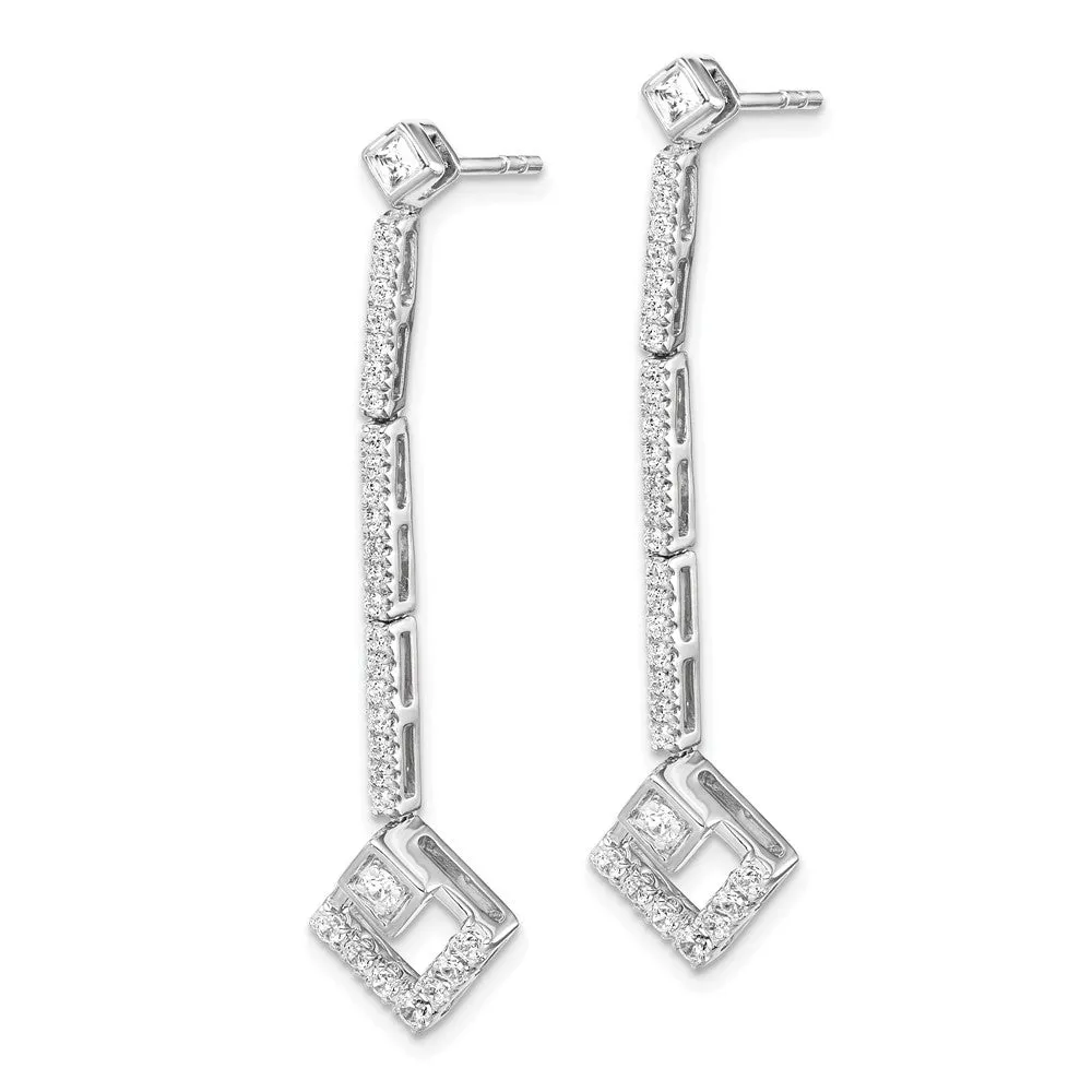 14k Gold 0.55 ct Lab Grown Diamond Dangle Earrings VS Clarity, G-H Color