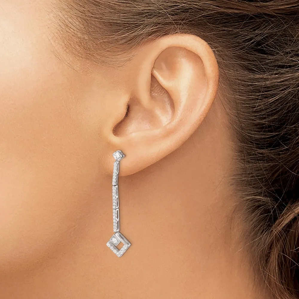 14k Gold 0.55 ct Lab Grown Diamond Dangle Earrings VS Clarity, G-H Color