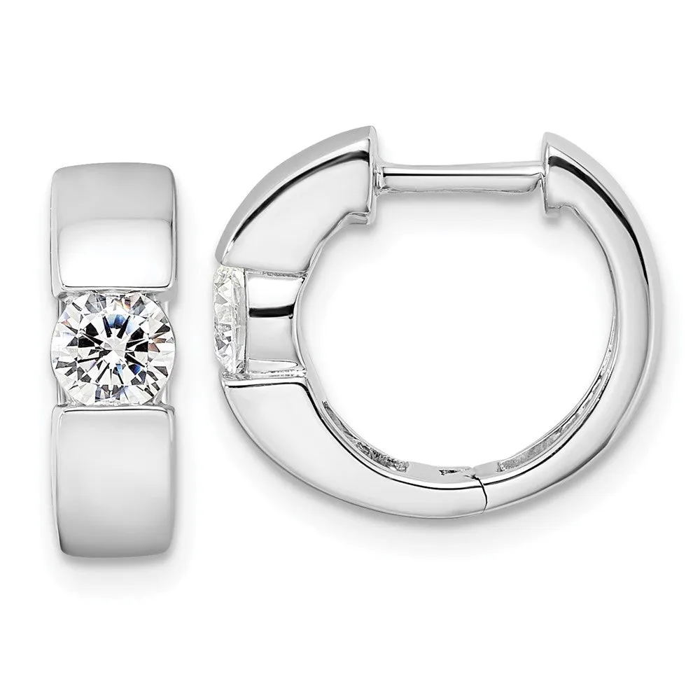 14k Gold 0.60 ct Lab Grown Diamond Hinged Hoop Earrings VS Clarity, D-E Color