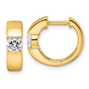 14k Gold 0.60 ct Lab Grown Diamond Hinged Hoop Earrings VS Clarity, D-E Color