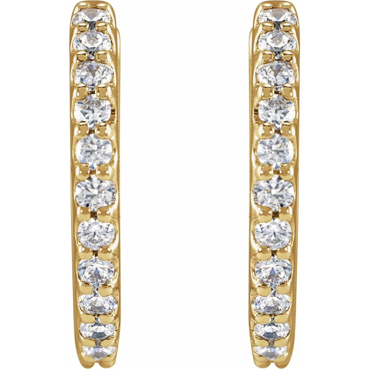 14K Gold 1/2ct Lab-Grown Diamond 13.64 mm Hoop Earrings Clarity SI, Color G-H