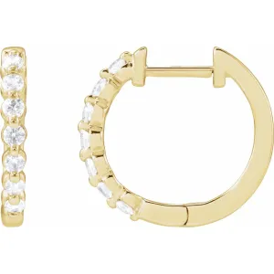 14K Gold 1/3ct Lab-Grown Diamond Hoop Earrings Clarity SI, Color G-H