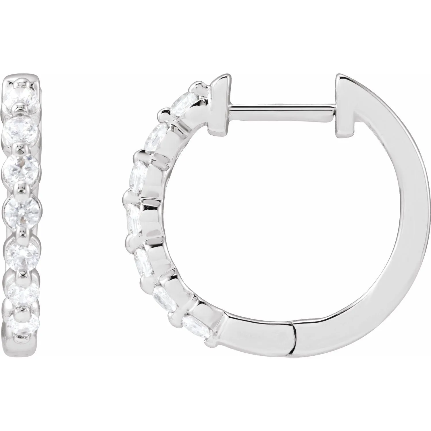 14K Gold 1/3ct Lab-Grown Diamond Hoop Earrings Clarity SI, Color G-H