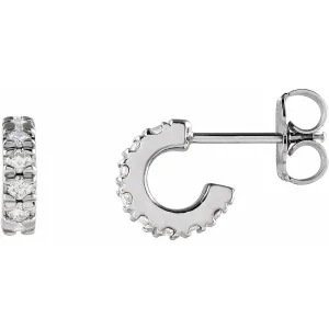 14K Gold 1/4ct Lab-Grown Diamond French-Set Huggie Hoop Earrings Clarity SI, Color G-H