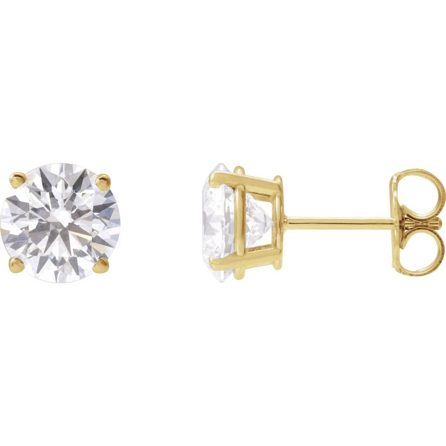 14K Gold 3ct Lab-Grown Diamond Stud Earrings Clarity VS, Color F-G