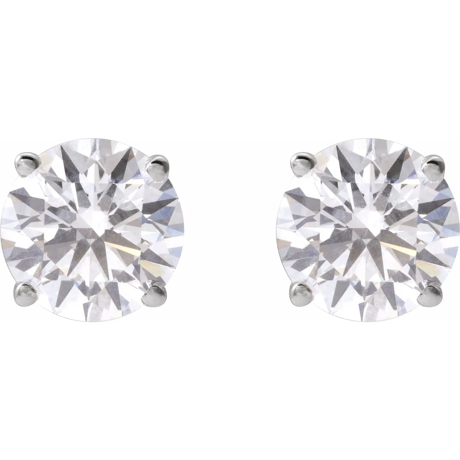 14K Gold 3ct Lab-Grown Diamond Stud Earrings Clarity VS, Color F-G