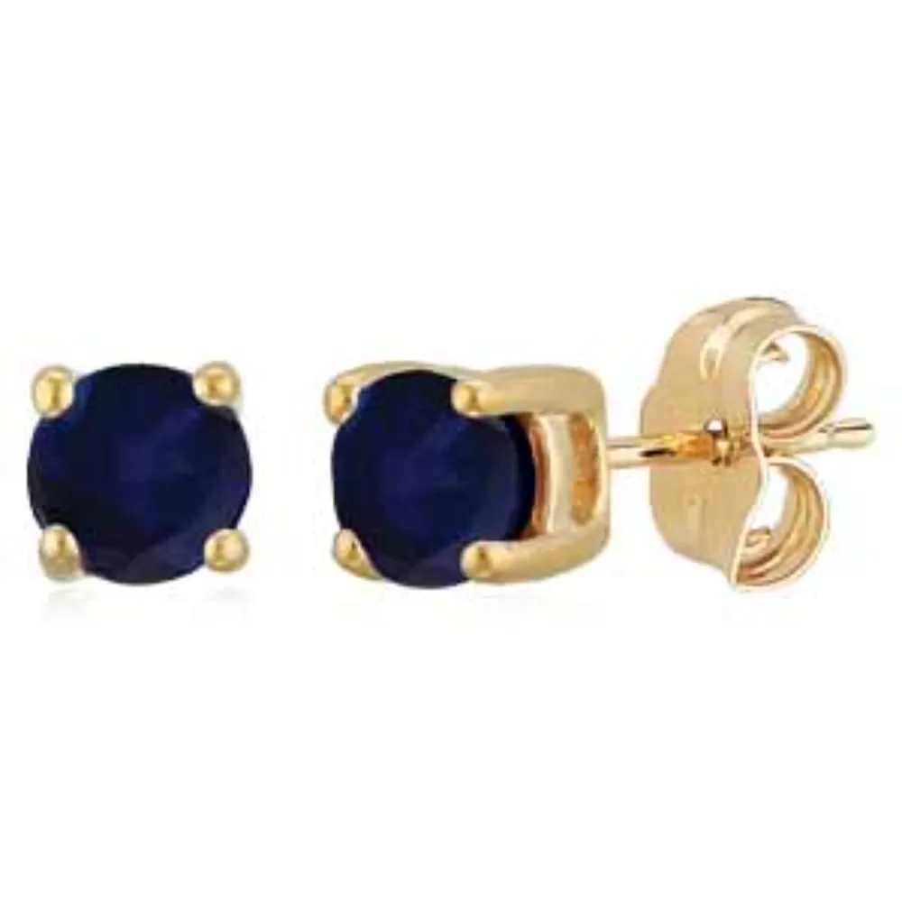 14k Gold Gemstone Stud Earrings