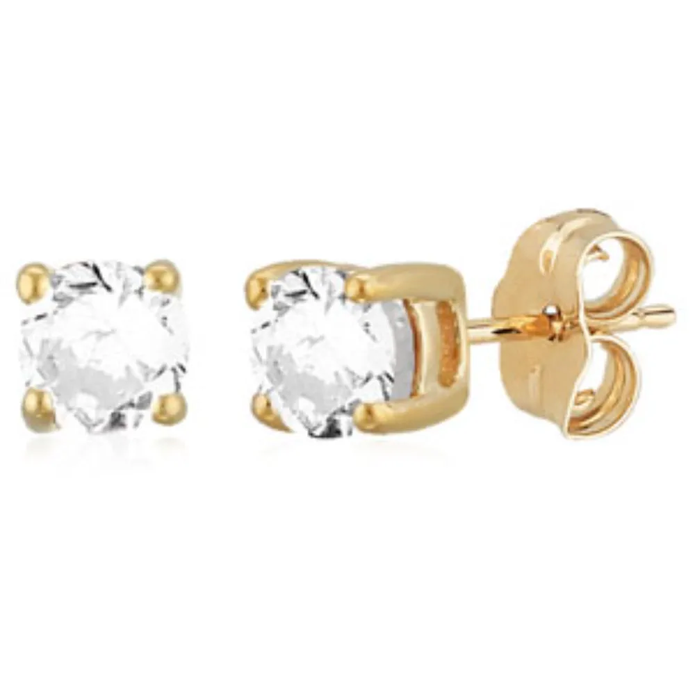 14k Gold Gemstone Stud Earrings