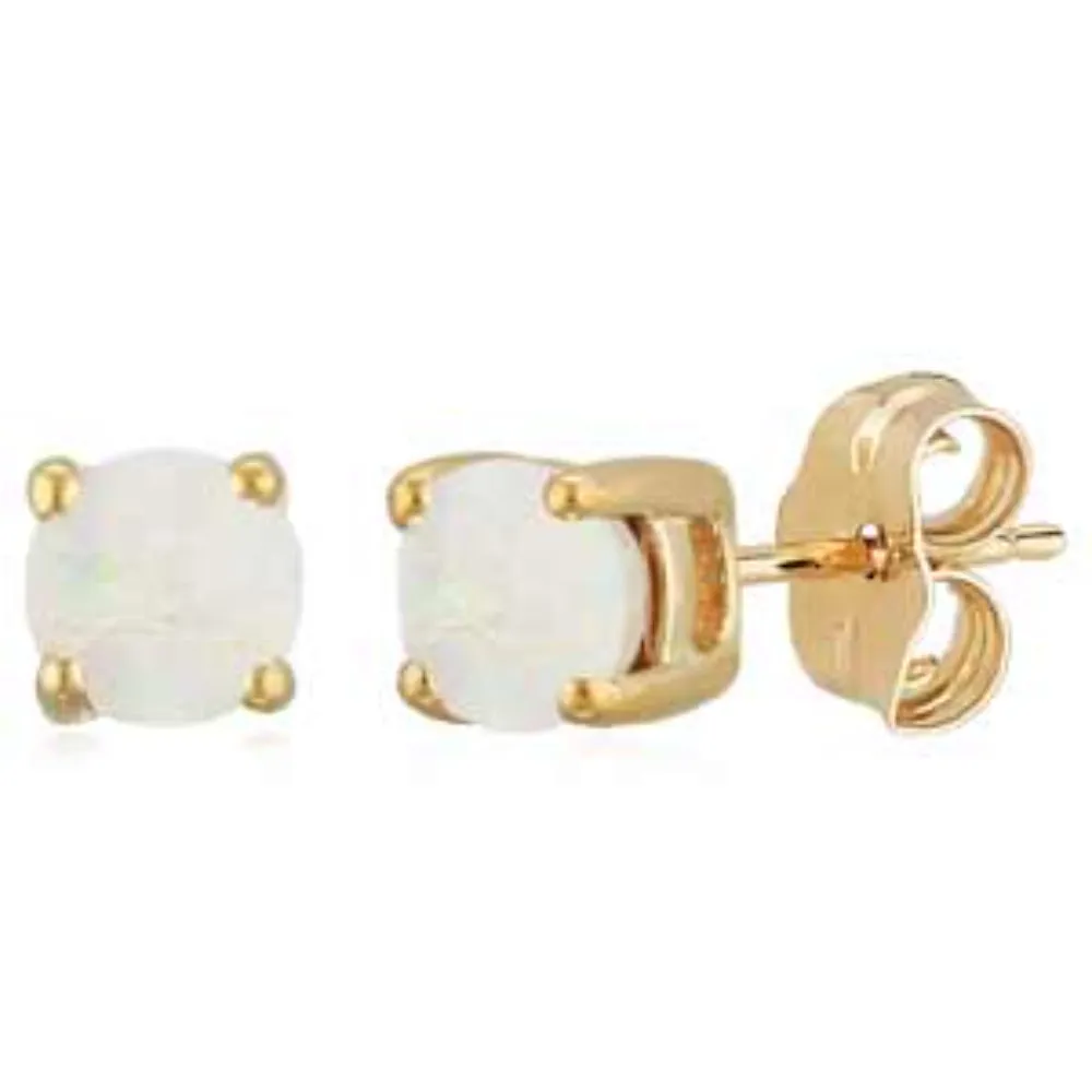 14k Gold Gemstone Stud Earrings