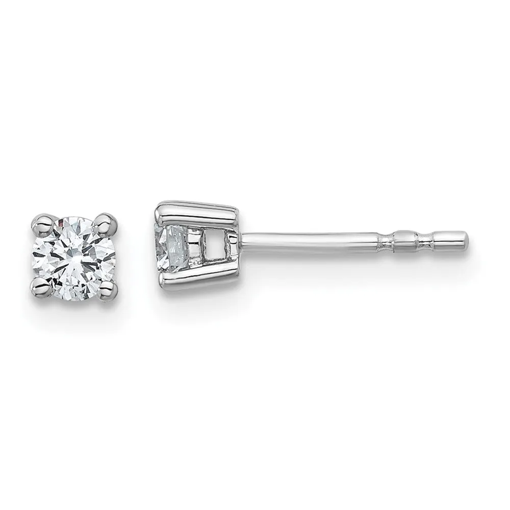 14k White Gold 1/3 ct Round Lab Grown Diamond Stud Earrings VS Clarity, D-E Color