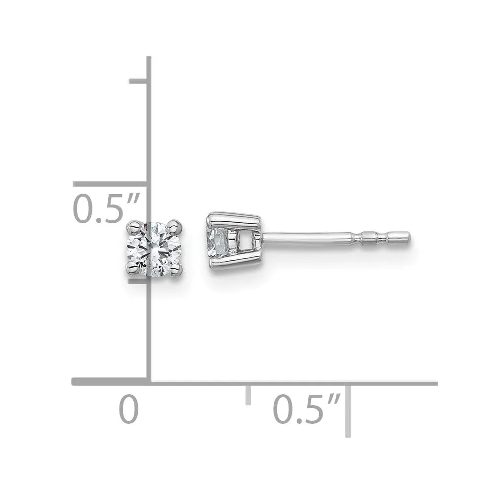 14k White Gold 1/3 ct Round Lab Grown Diamond Stud Earrings VS Clarity, D-E Color
