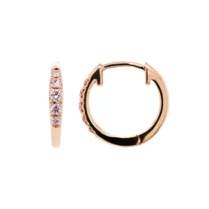 18ct Rose Gold Australian Pink Diamond Huggies
