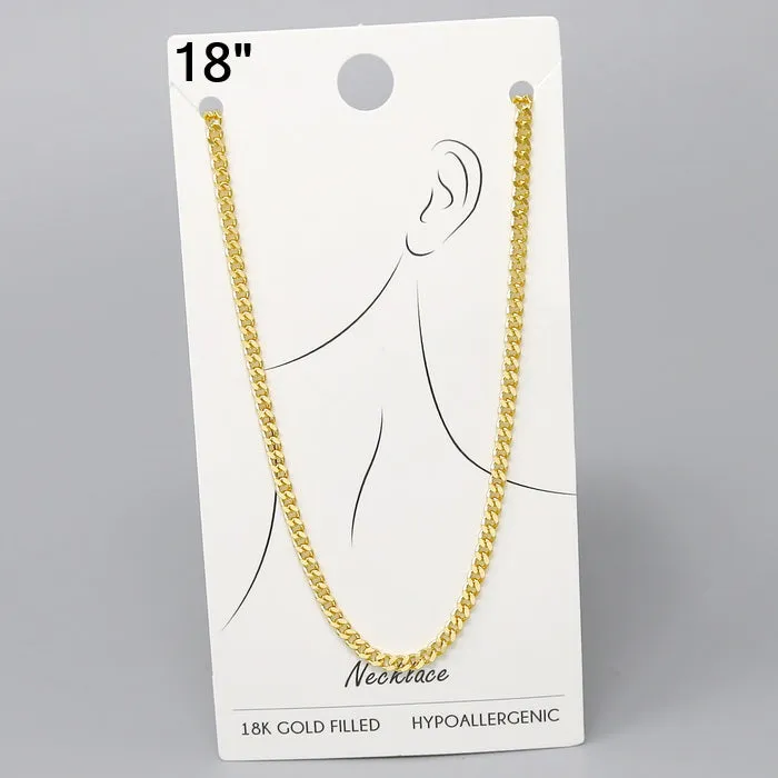 18K Gold Dipped Cuban Chain Necklace - 18"