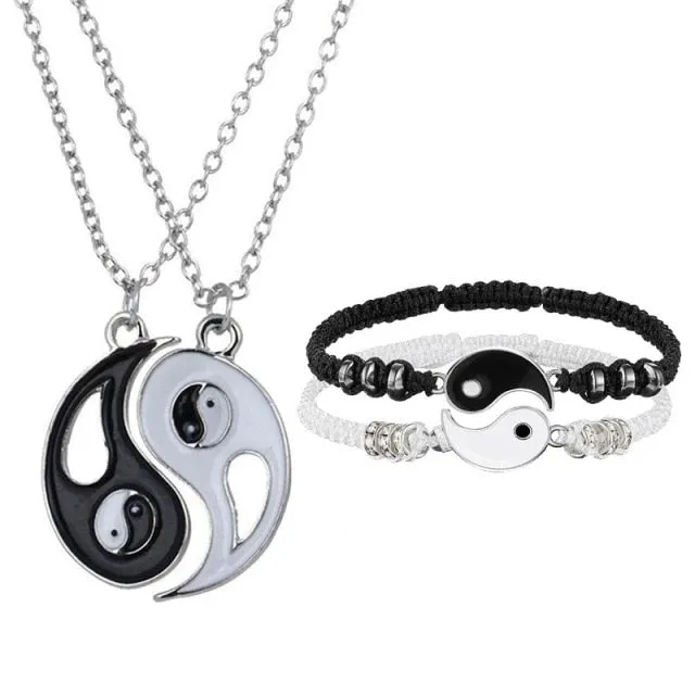 2021 Couple Bracelets Hematite Leather Cord Braid Chain her/his Chinese Tai Chi gift