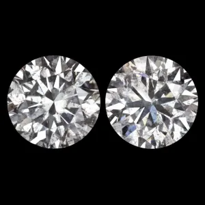 2.04ct VERY GOOD ROUND CUT DIAMOND STUD EARRING MATCHING PAIR NATURAL 2 CARAT