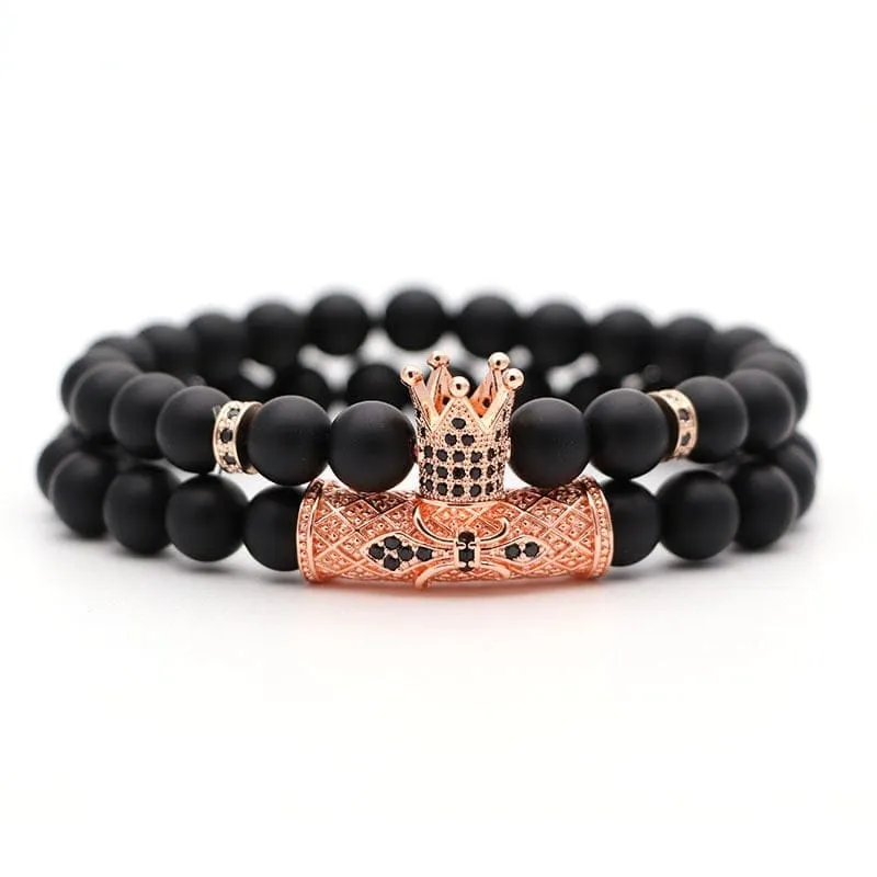 2Pcs/Set Natural Stone 4 Style Bead Man Bracelets