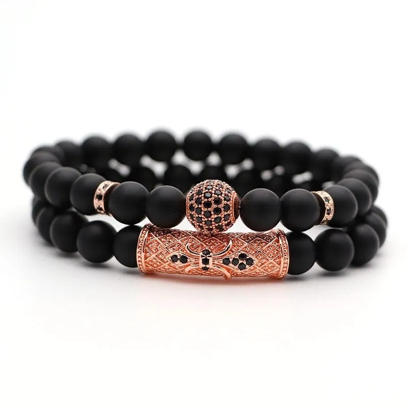 2Pcs/Set Natural Stone 4 Style Bead Man Bracelets