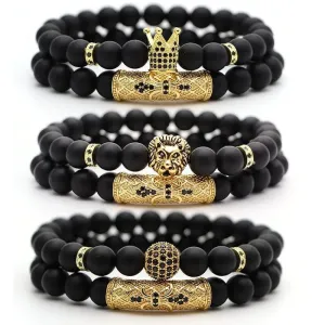 2Pcs/Set Natural Stone 4 Style Bead Man Bracelets