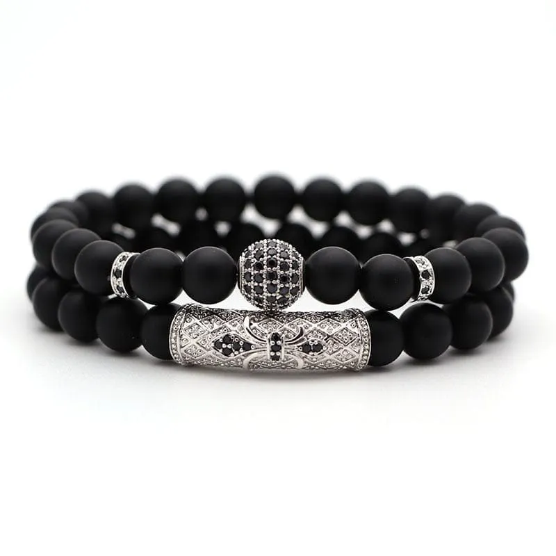 2Pcs/Set Natural Stone 4 Style Bead Man Bracelets