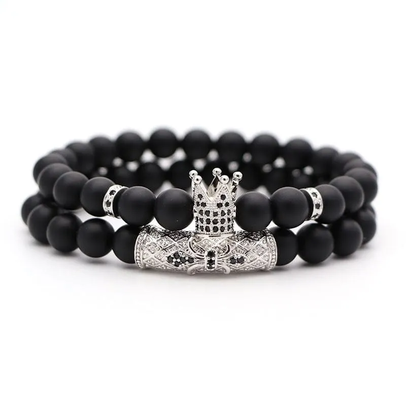 2Pcs/Set Natural Stone 4 Style Bead Man Bracelets