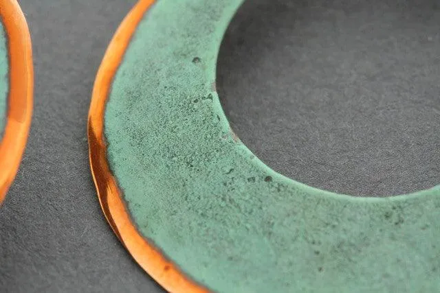 30 mm copper & patina hoops
