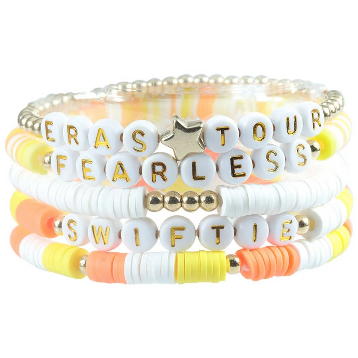 5PCS COLORED LETTER MULTI-LAYER BEADED BRACELET_CWAJE0711