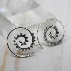 925 Silver 'Jamilah' Spiral Earrings
