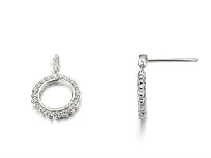 9ct White Gold 0.27ct Diamond Open Circle Drop Earrings
