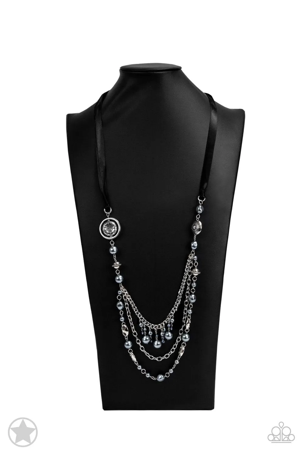 All The Trimmings Black Ribbon Necklace - Paparazzi Accessories