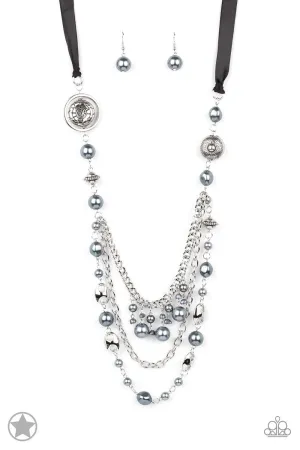 All The Trimmings Black Ribbon Necklace - Paparazzi Accessories