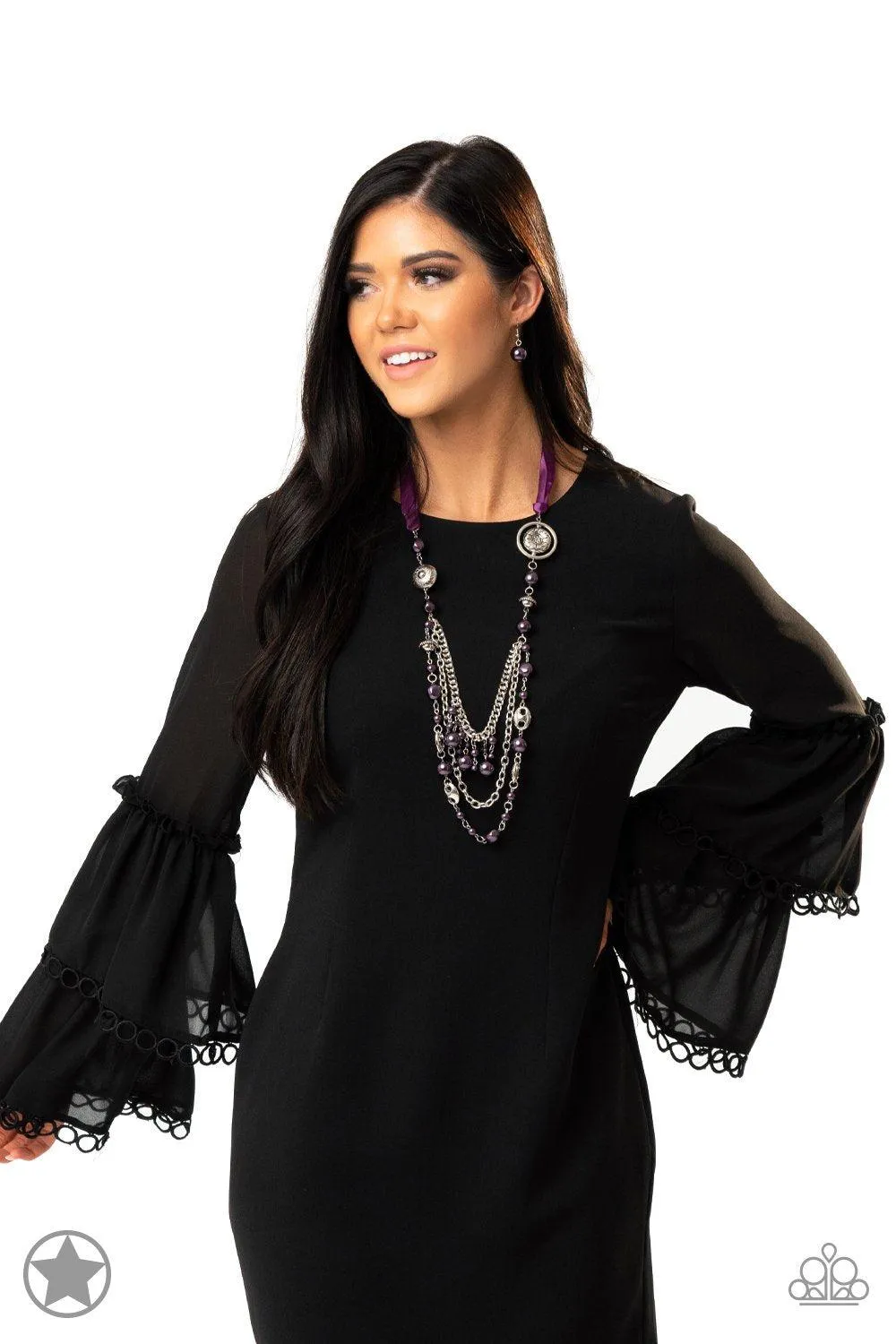 All The Trimmings Purple Ribbon Necklace - Paparazzi Accessories