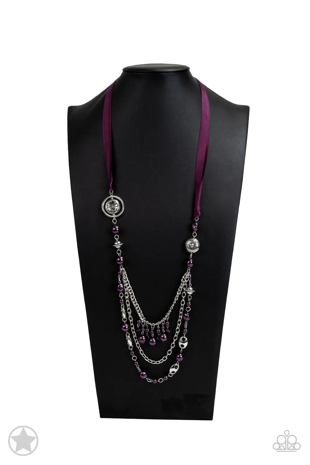 All The Trimmings Purple Ribbon Necklace - Paparazzi Accessories