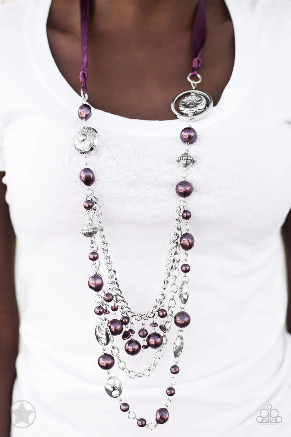 All The Trimmings Purple Ribbon Necklace - Paparazzi Accessories
