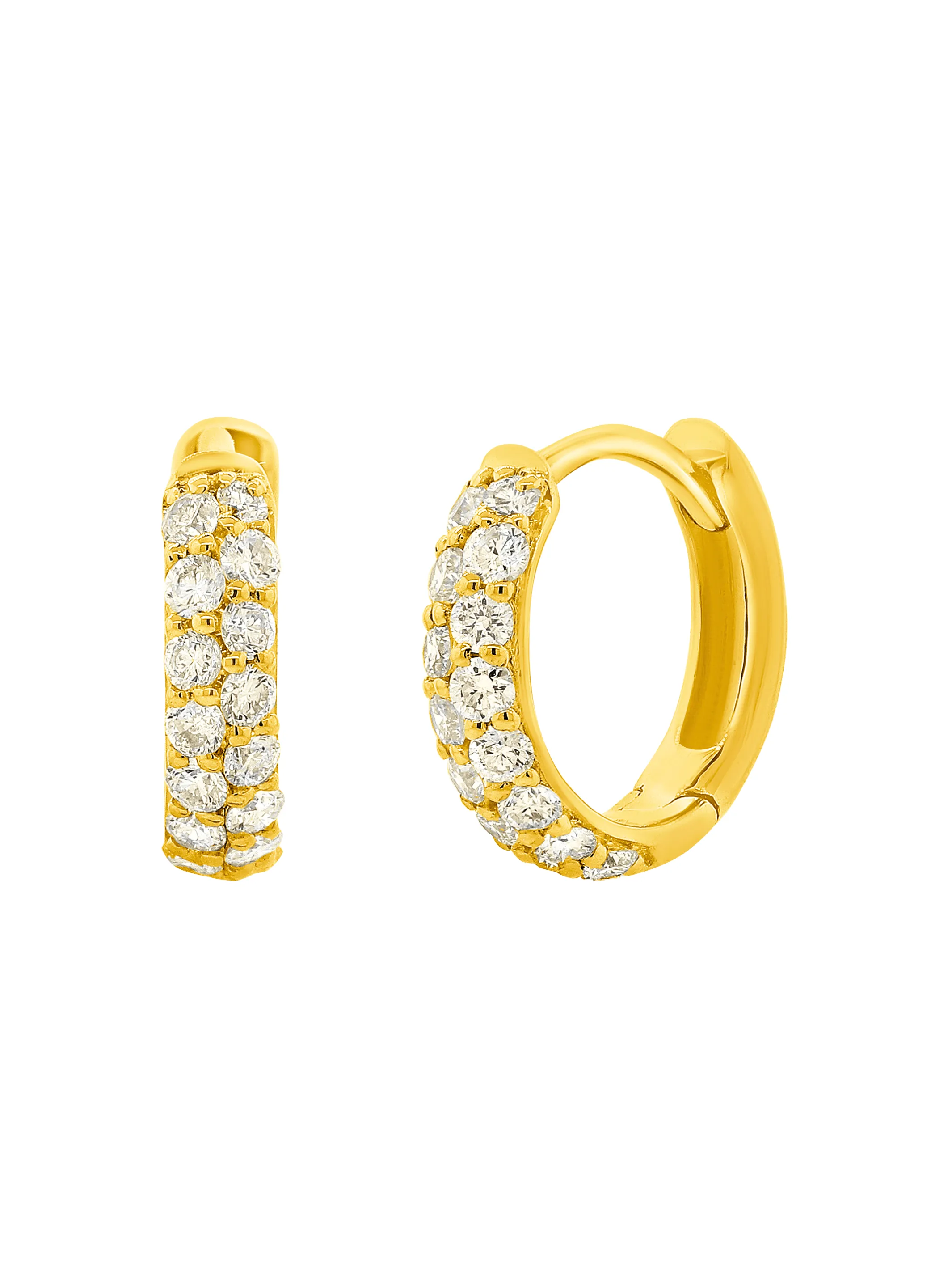 Aubrey Diamond Huggie Earrings 14K
