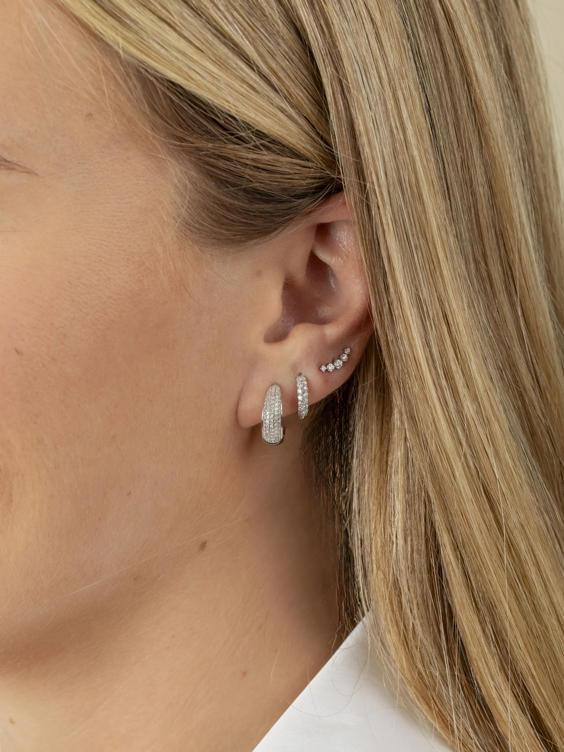 Aubrey Diamond Huggie Earrings 14K