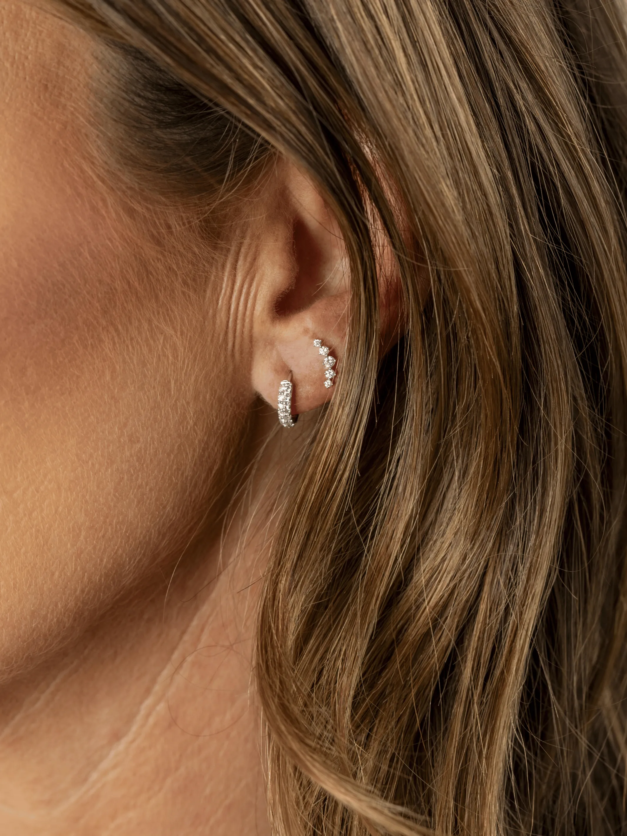 Aubrey Diamond Huggie Earrings 14K