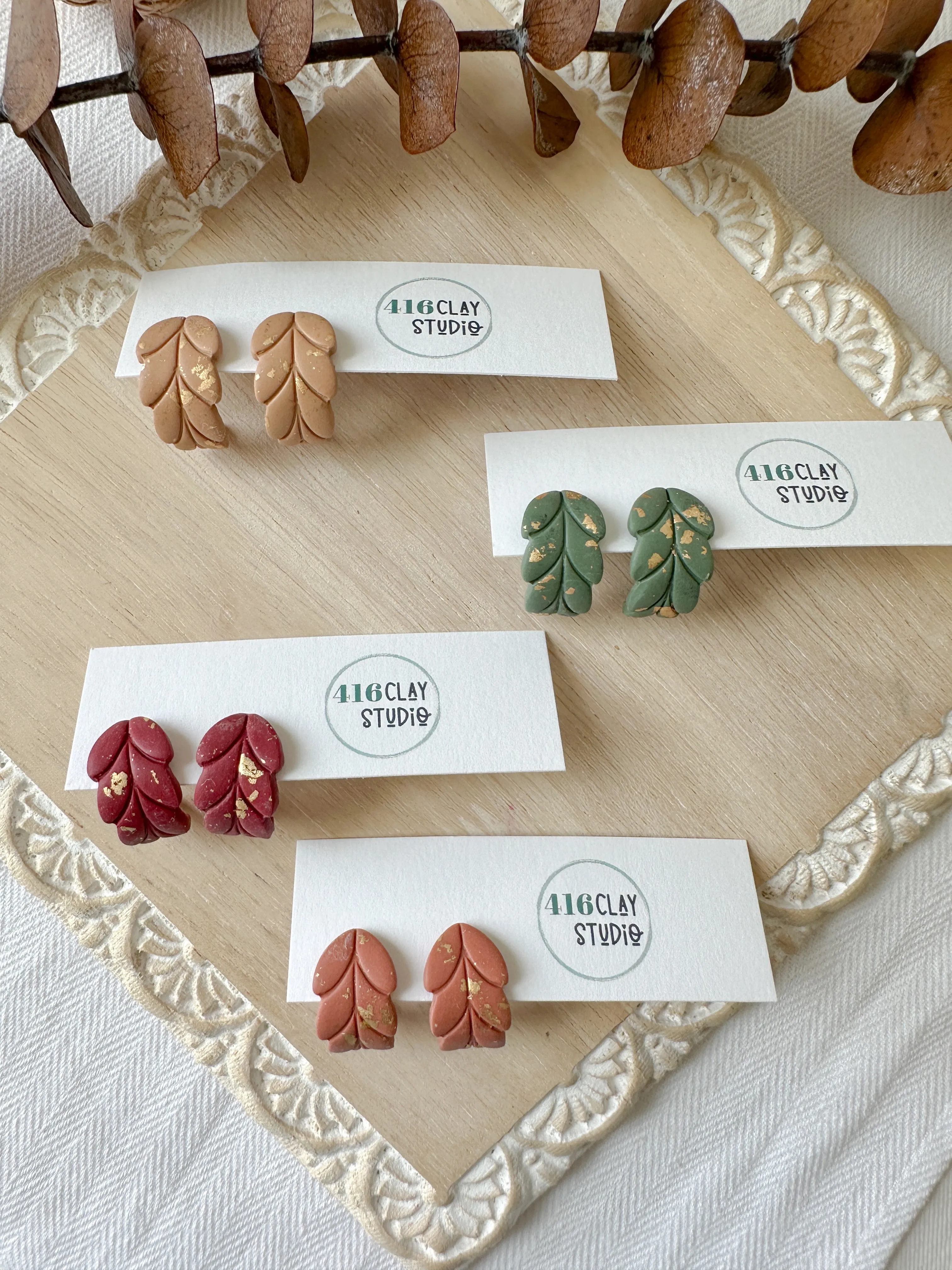 Autumn Leaf Huggie Earrings