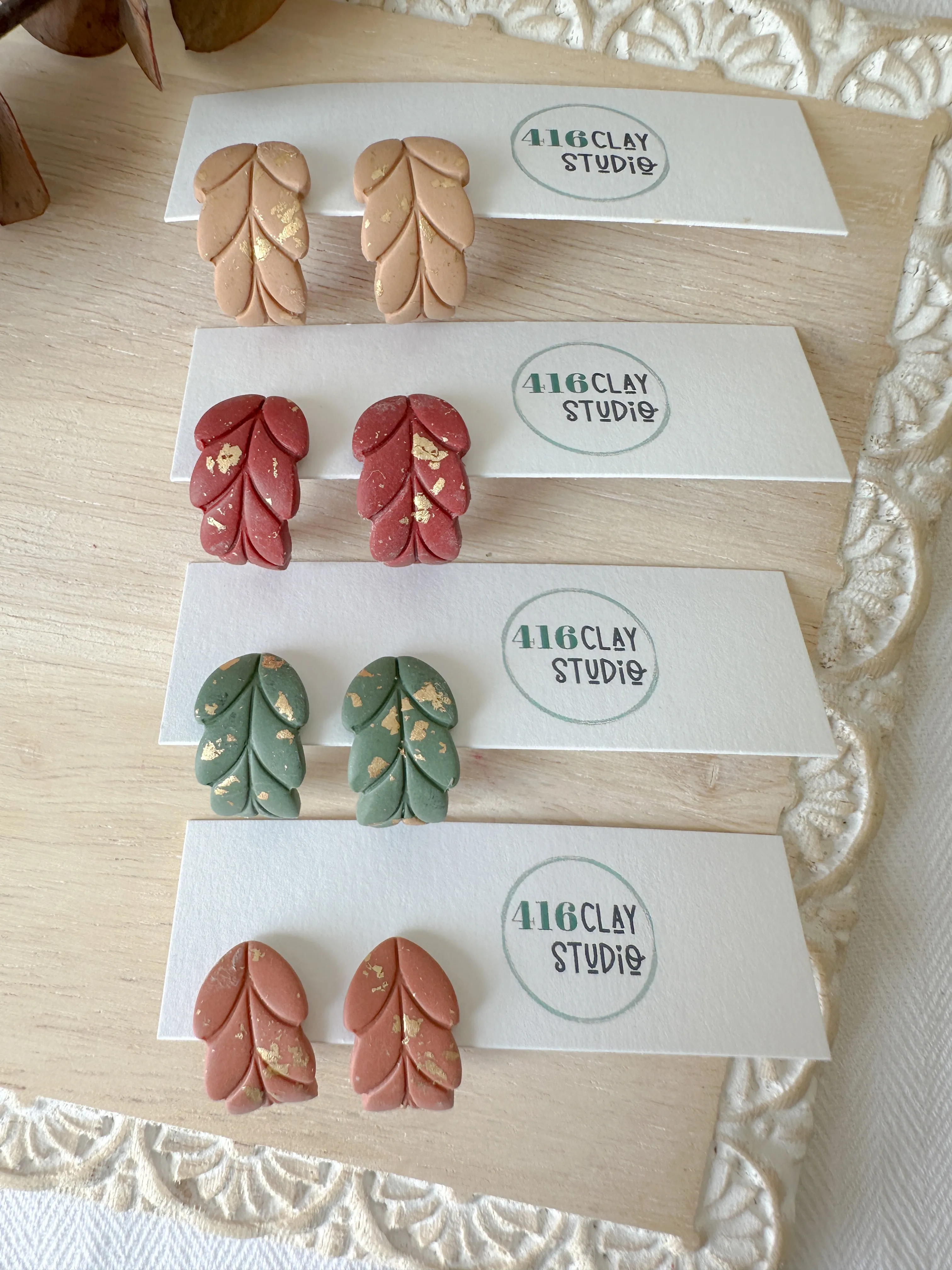 Autumn Leaf Huggie Earrings
