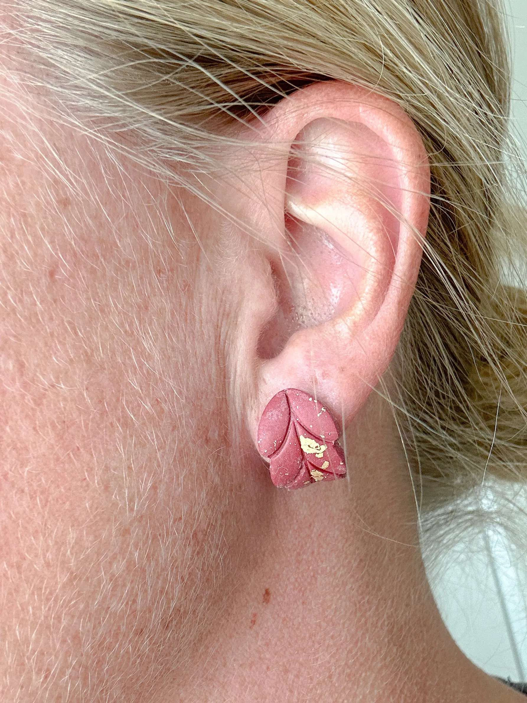 Autumn Leaf Huggie Earrings
