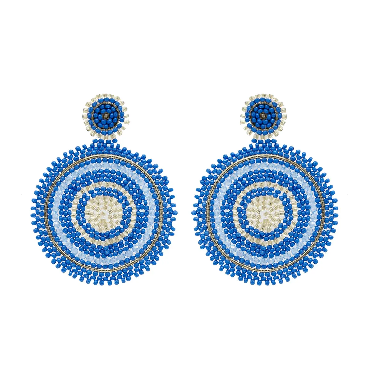 Beaded Circle Drop Earrings