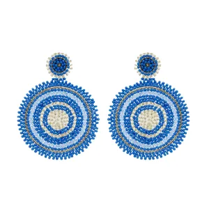 Beaded Circle Drop Earrings