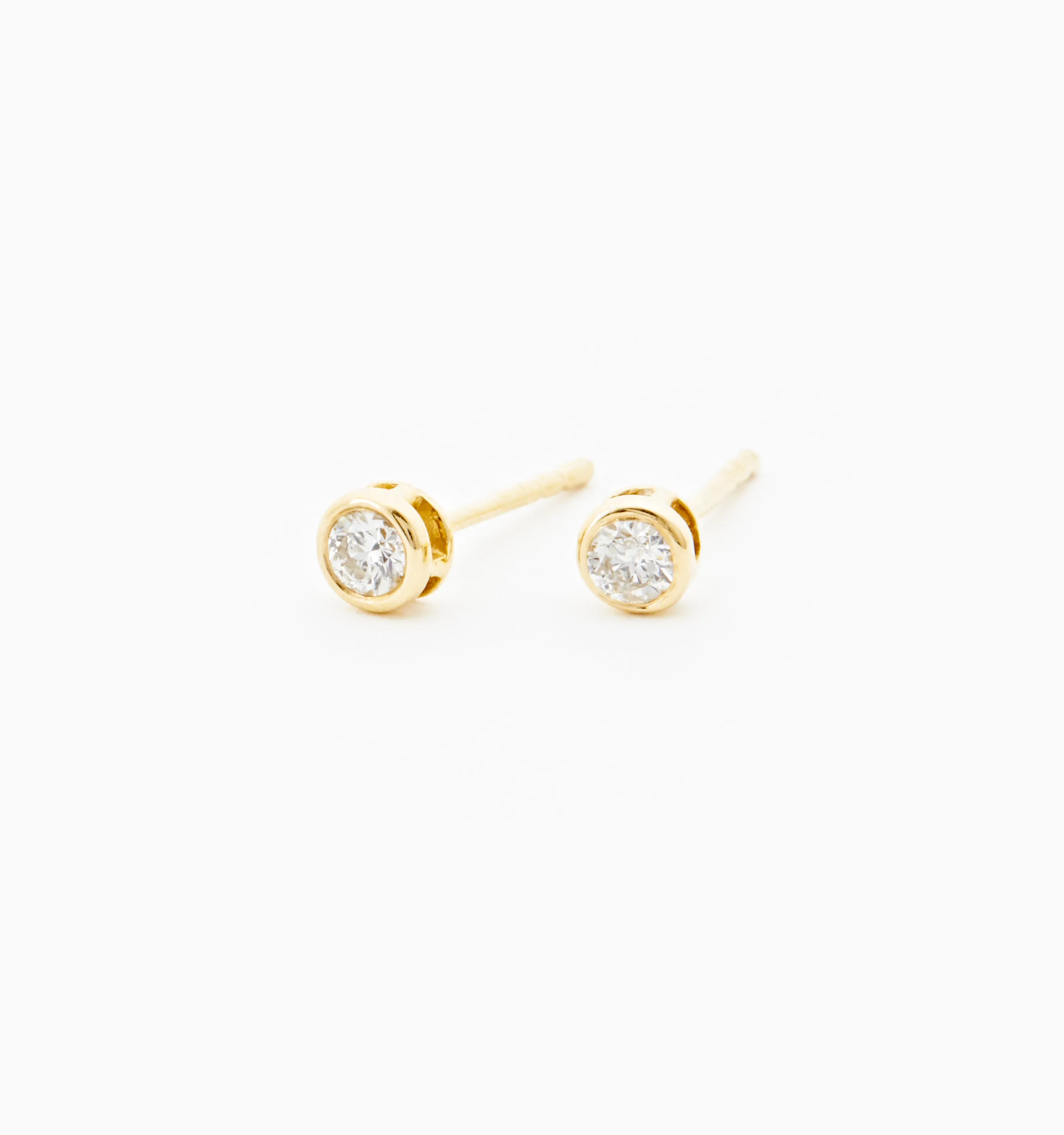 Bezel Diamond Stud Earrings