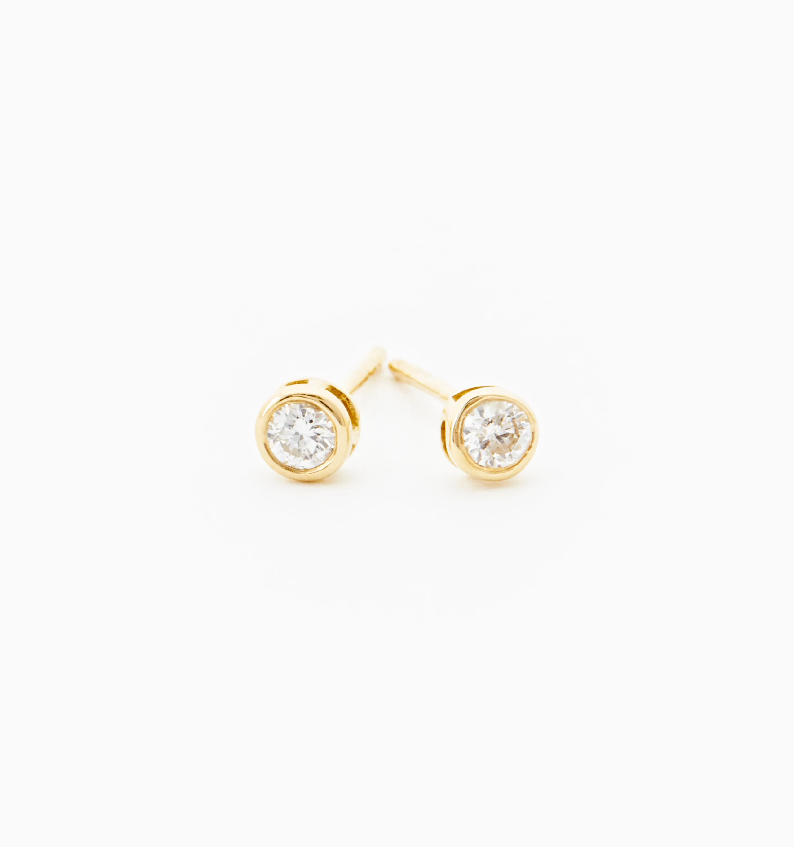 Bezel Diamond Stud Earrings
