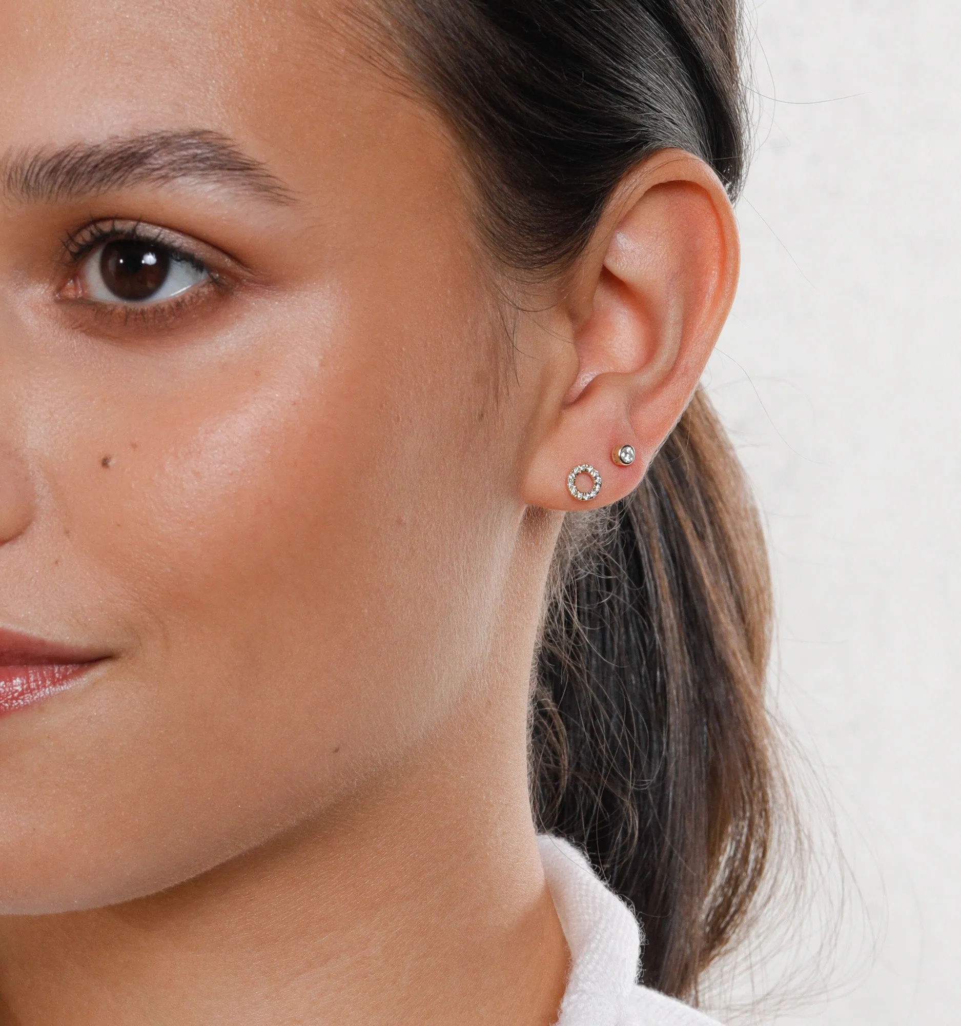 Bezel Diamond Stud Earrings