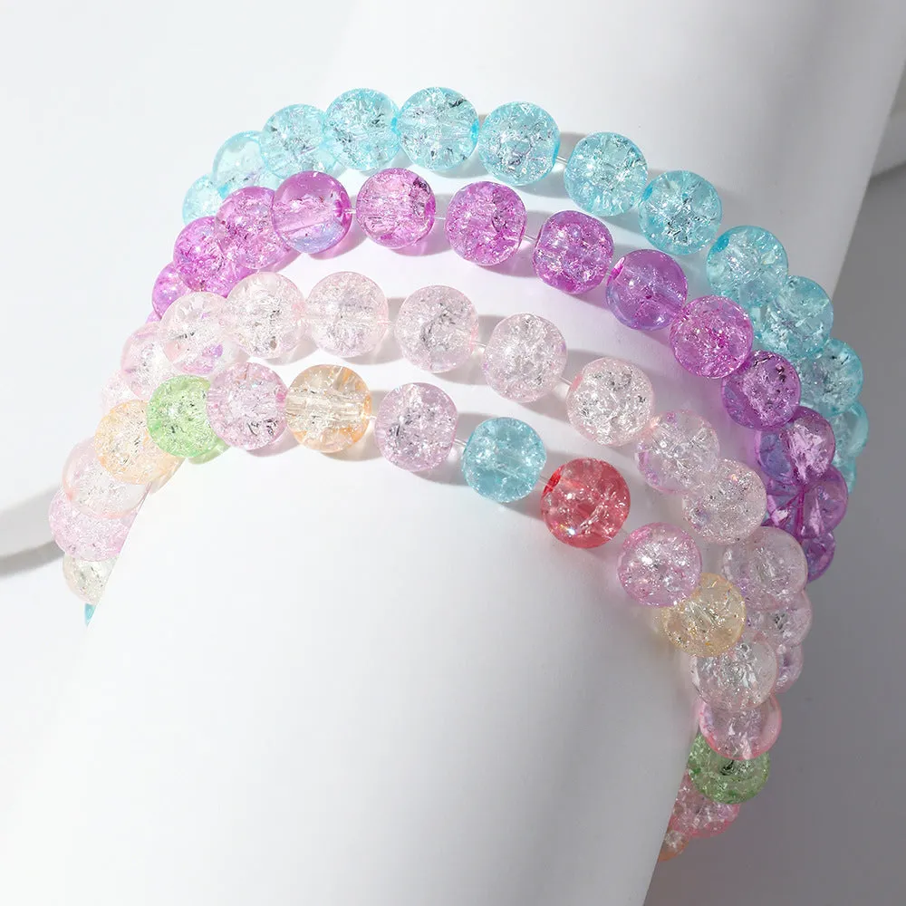 Bohemian Holiday Style Transparent Resin Beaded Bracelet