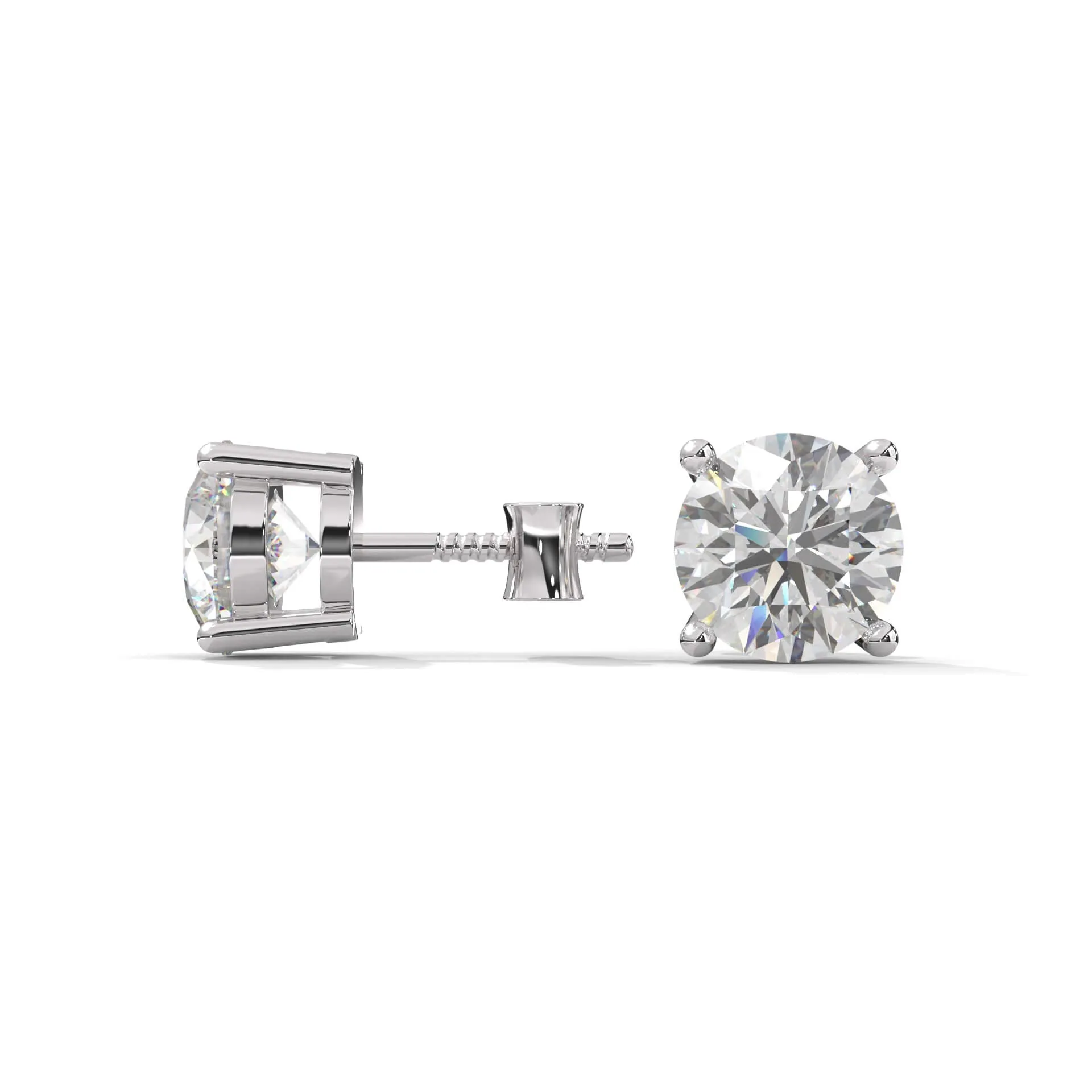 Brilliant Round Diamond silver Earring